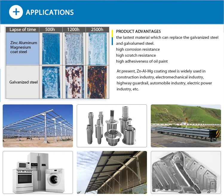 Zn-al-mg aleaciones Superdima Zinc aluminio magnesio recubierto de chapa de acero en Bobina