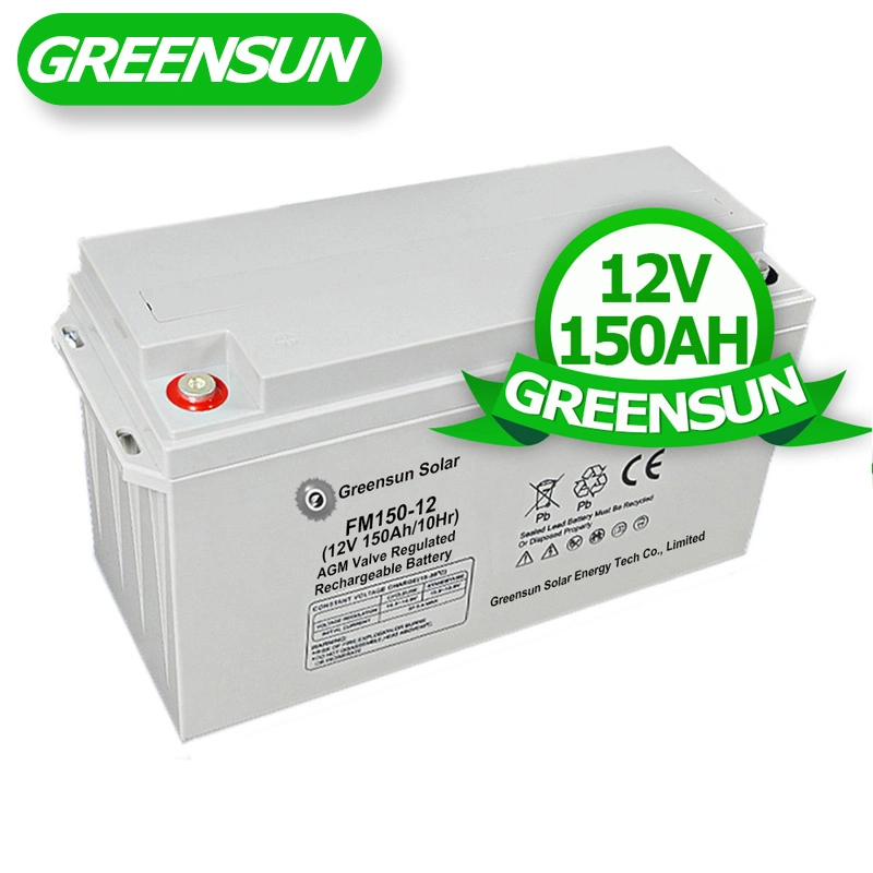 Almacenamiento de energía eléctrica de ciclo profundo 12V 150Ah gel de plomo ácido de batería solar