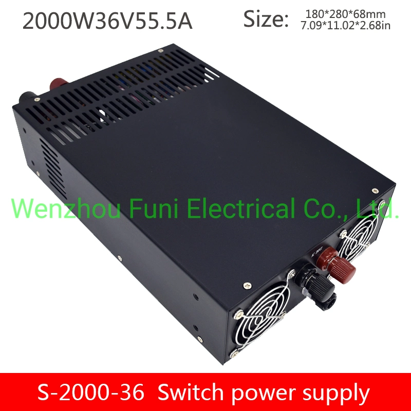 S-2000-36V Adjustable Voltage High LED DC Switching Power Supply 2000W AC to DC 36V 55A