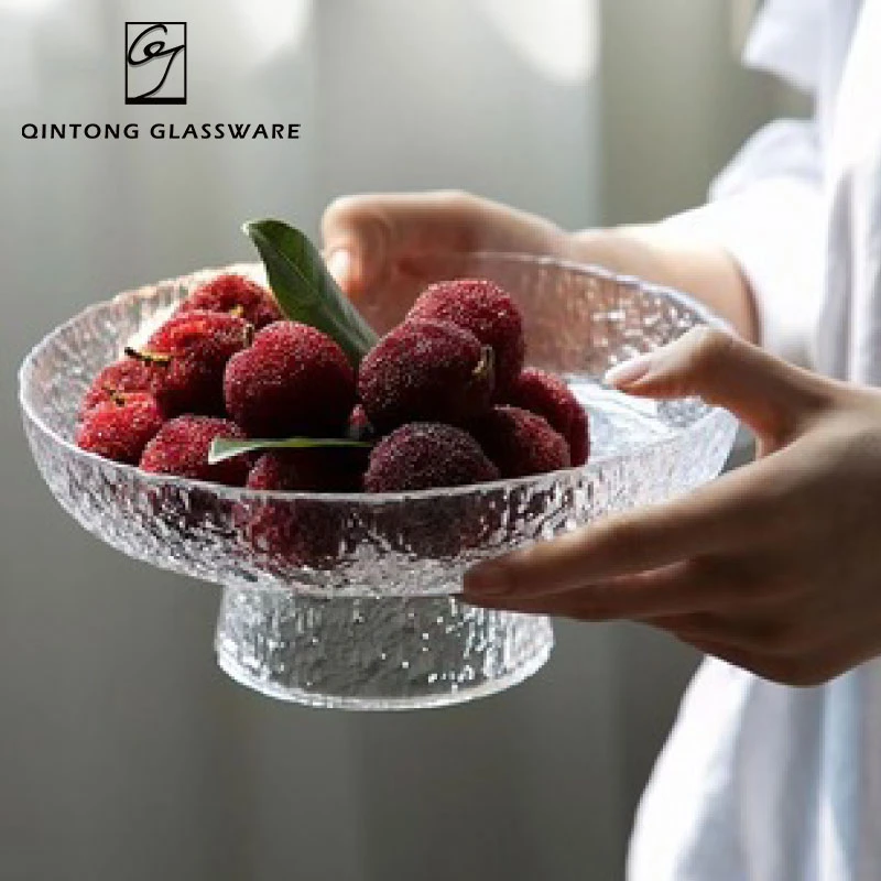 Hot Sale Low Price Glass Dessert Plate Modern Nordic Table Decoration Bowl Fruit Tray Transparent Glass Plate