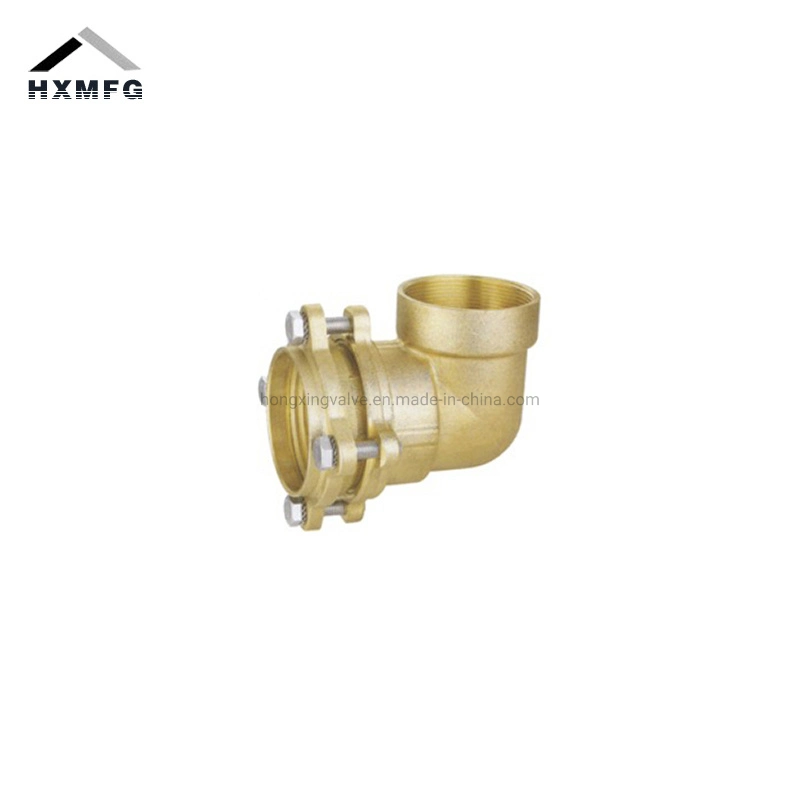 Brass Large Version Equal Compression Fitting 90 Degree PE Elbow Coupling