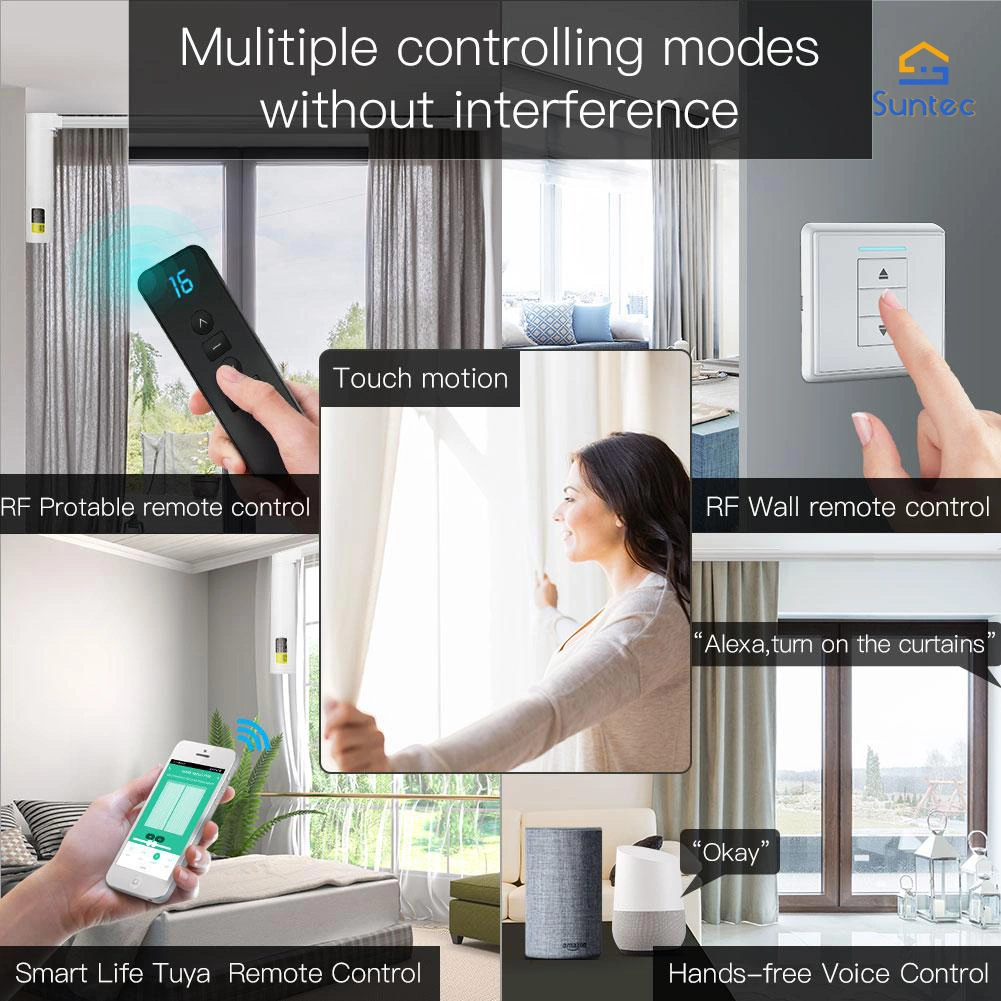 WiFi Zigbee Tuya Smart Curtain Motor Track Customized System