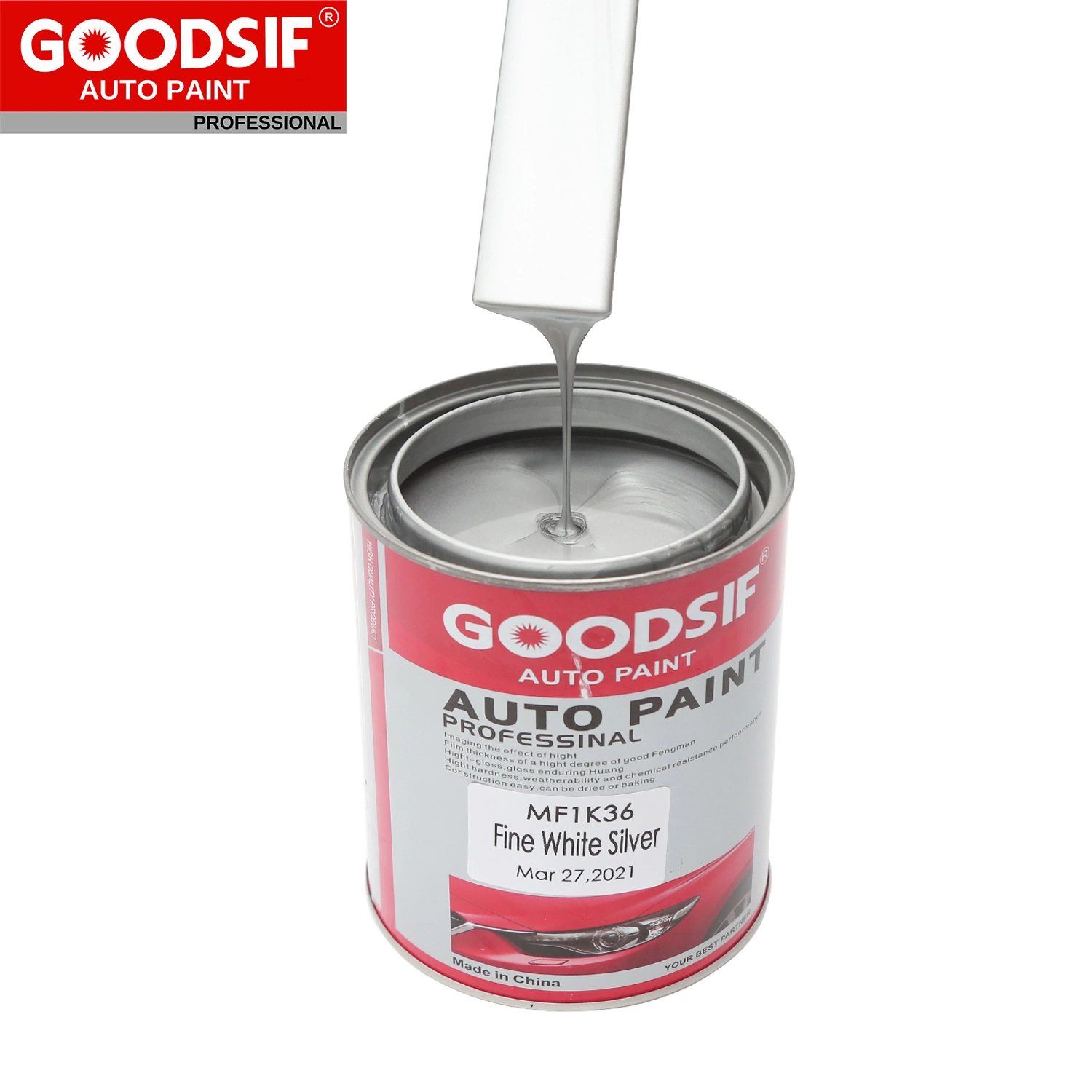 1K Silver Metallic Car Paint Auto Body Repair Metal Spray Acrylic 2K Clear Coat Car Refinish Product