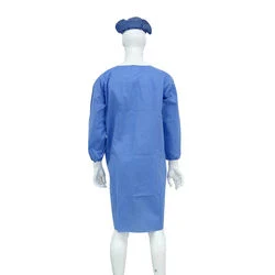 Wholesale/Supplier SMS Nonwoven Round Knitted Neck Lab Coat Disposable Hospital Staff Uniform for Doctor and Nurse