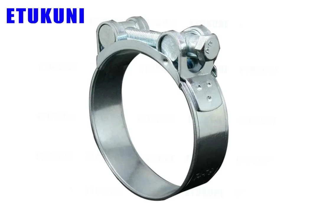 Adjustable Zinc Plated Steel Heavy Duty Hose Clamp for Exhause Pipe with Single Bolt