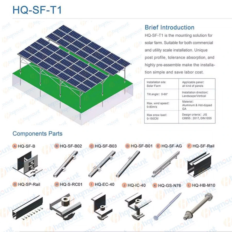 Suportes solares para explorações resistentes à corrosão HQ Mount Silver