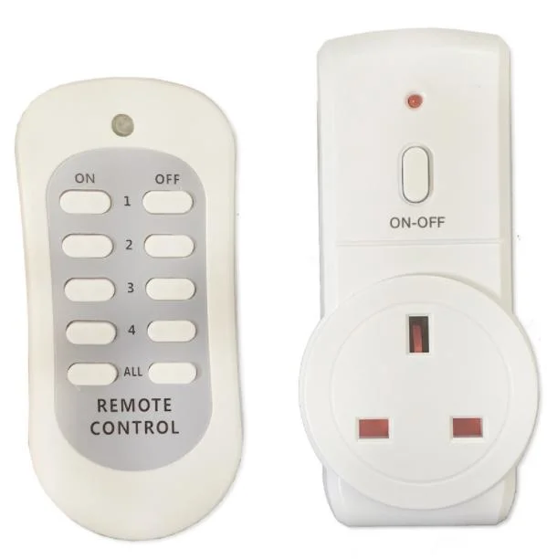 Interruptor de control inalámbrico estándar británico toma, toma de corriente Frecuencia 433, sólo el único mando a distancia&amp;1 socket para oficinas domésticas, blanco