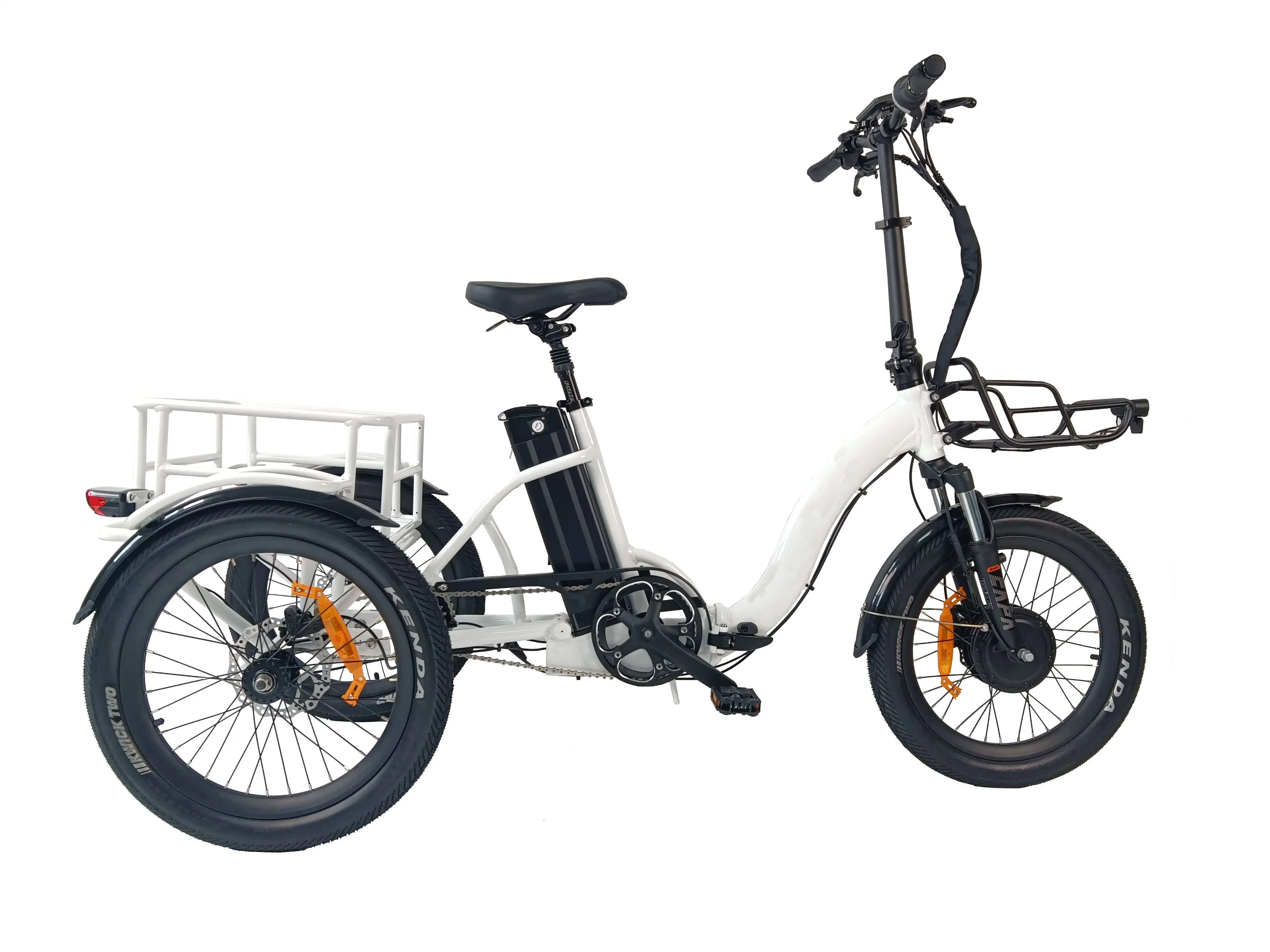 Queene/New 48V 250W 500W Fat Tire Cargo 3 Wheels E Bike 20inch Folding Electric Trike