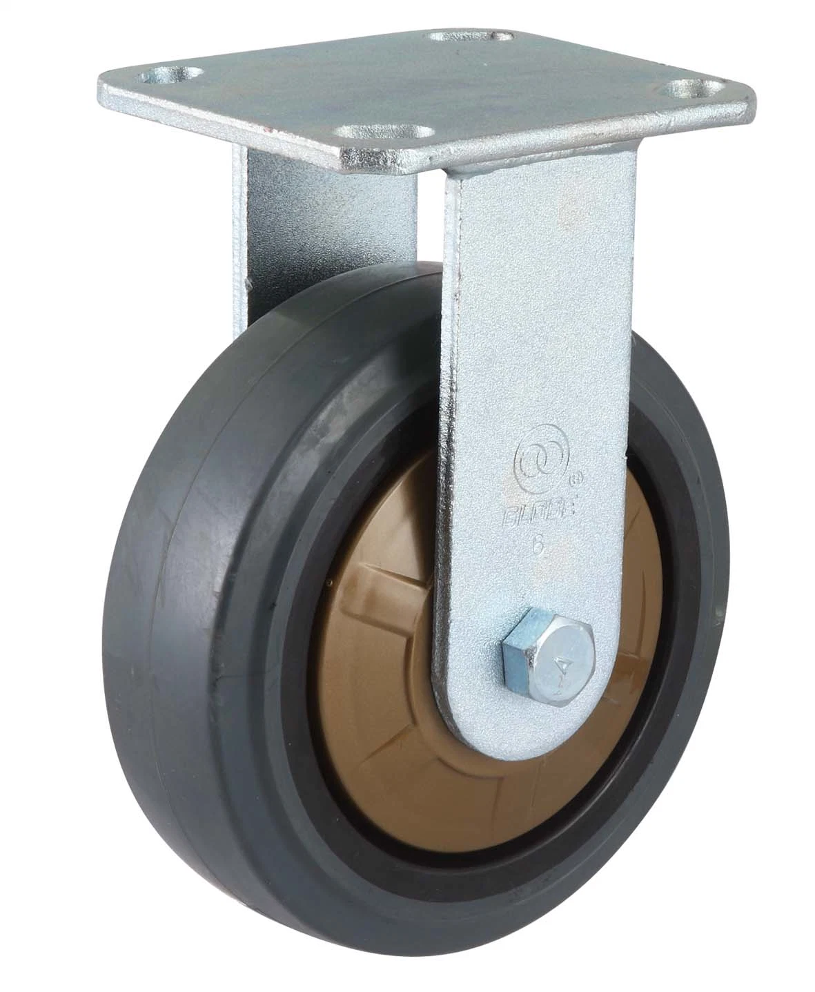 Nylon Core Rubber Caster Wheels Fixed (grey)