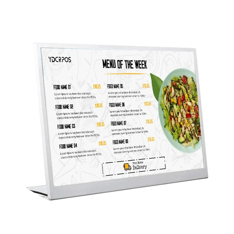 New 24 Inch Desktop Restaurant Electronic Menu Board Advertising LED Digital Display