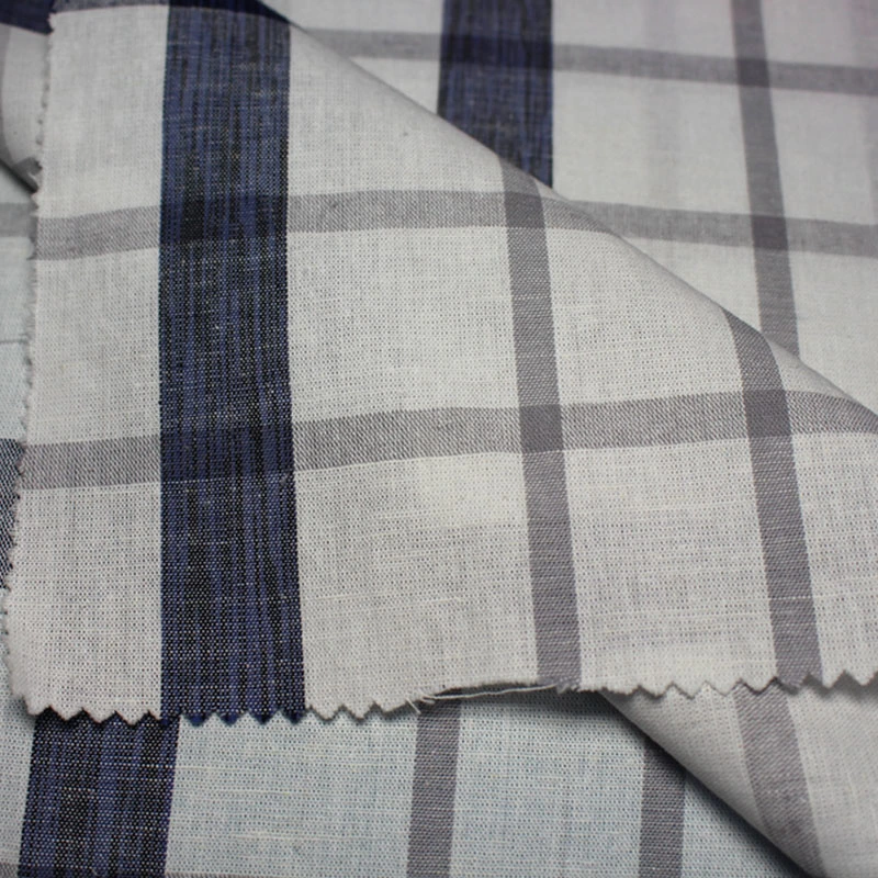 Linen and Cotton Buffalo Check Plaid Shirt Clothing Home Decor Textile Fabric