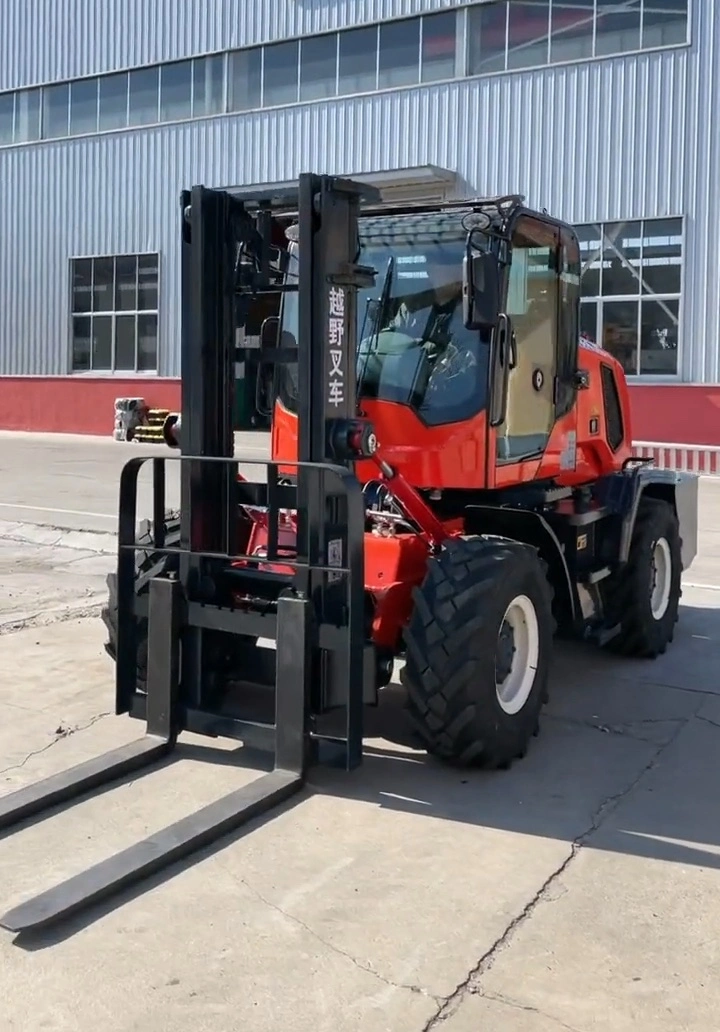 Carro elevador todo-o-terreno 4X4 novo design de fábrica 3 4 5 Empilhador para fora de estrada Ton Diesel de 3000 kg articulado com CE