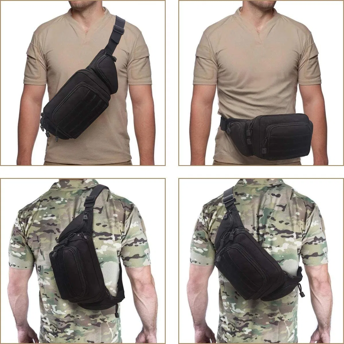 Saco de arma Fanny Pack oculto, saco de transporte oculto para esconderiçar saco de transporte para transporte Mens