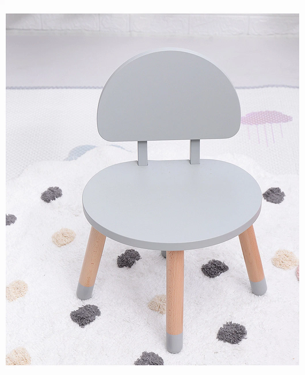 Mushroom Shape Wooden Children's Table and Chair Set Kids Home Furniture