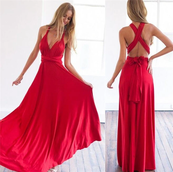 Muliti Wearing Long Magic Sexy Bandage Bridesmaid Evening Dress