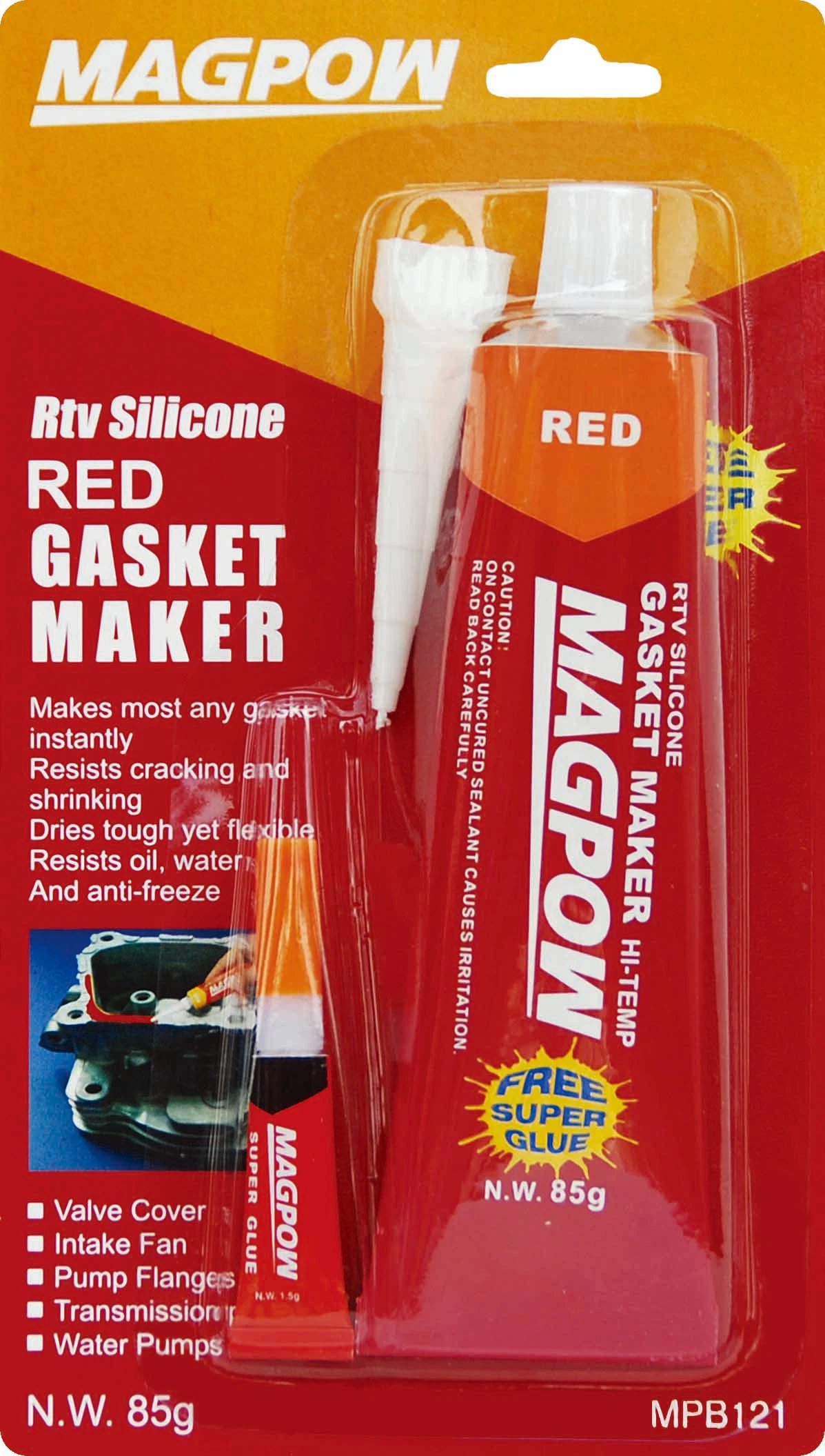 Magpow Top Grade Red RTV Silikon-Dichtung Maker mit Super Klebstoff