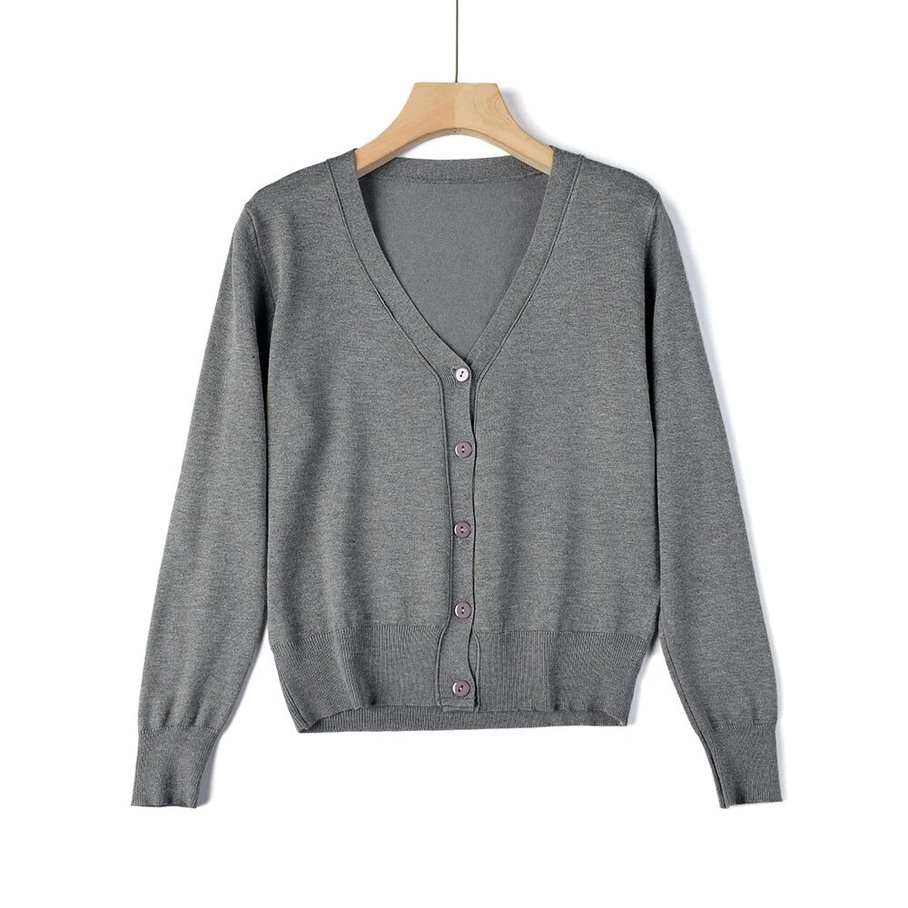 Bouton de tricot personnalisé Multicolor usines Cardigans Femmes Pull