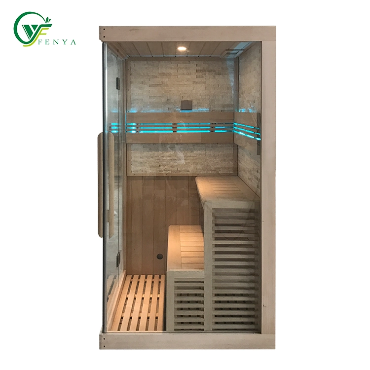 New Design 2 Step Bench Dry Steam Sauna with Color Light Strip