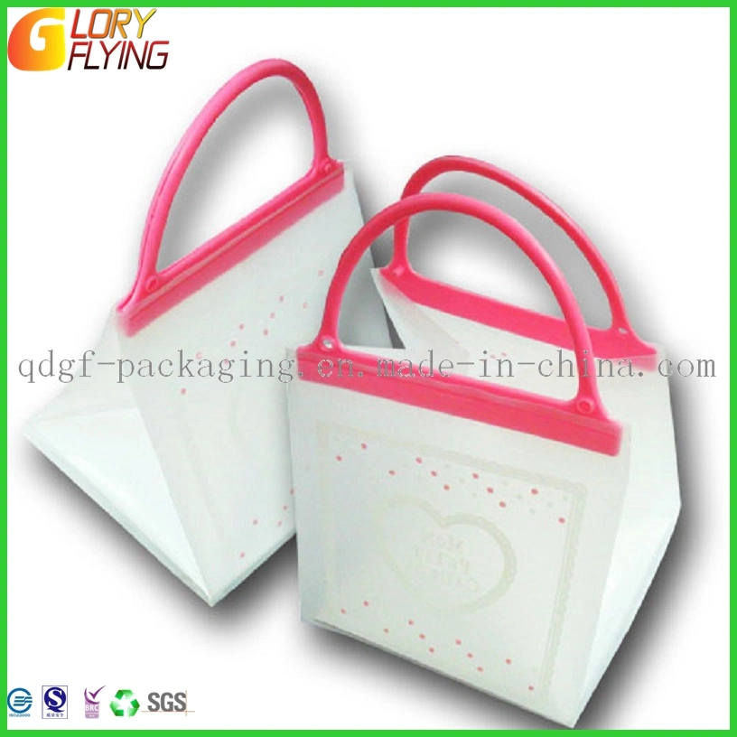 Plastic Gift PE/ HDPE/LDPE/PP Promotion Shopping Bags with Soft Nylon Handles and Gravure Printing