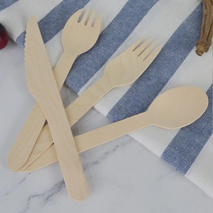 2022 Cheap Disposable Cutlery, Fork and Spoon Environmentally Degradable Tableware