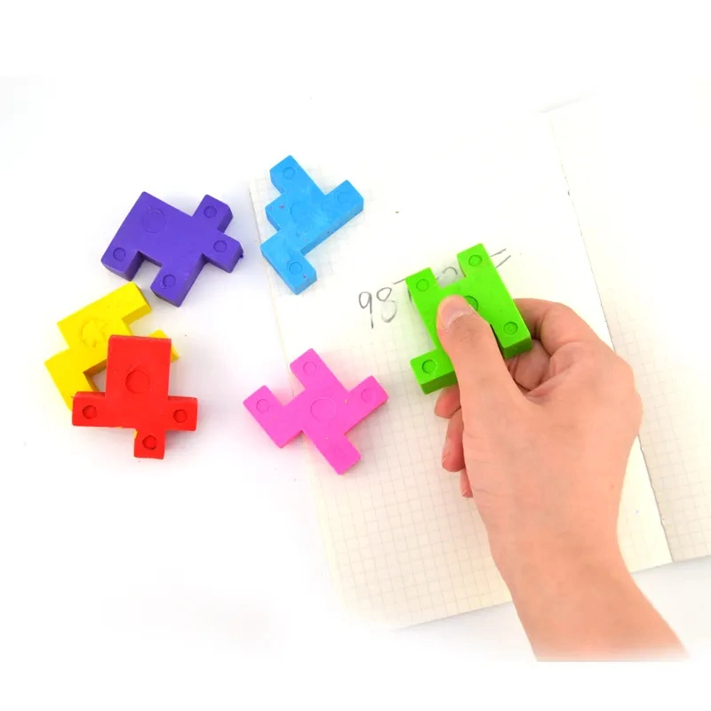 Caliente Nueva simulación de papelería de alimentos Color de regalo Cartoon mayorista 3D Puzzle cuadrado conjunto desmontable Rubik Cube Shape Borrador