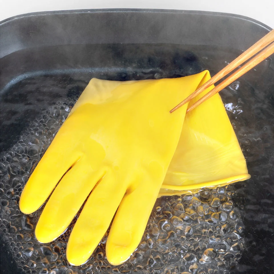 Cocina lavar platos Guantes de limpieza Guantes de látex de goma impermeable