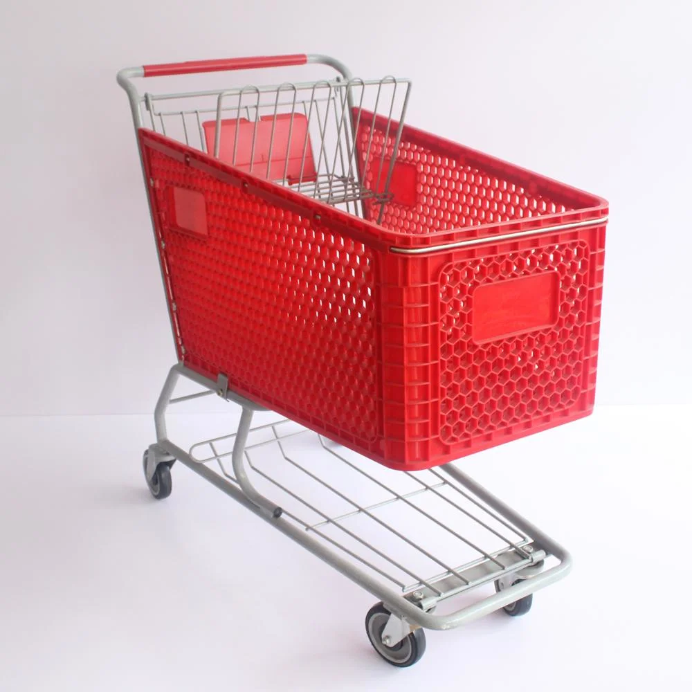 165L nouveau chariot de supermarché de Style de magasinage en plastique