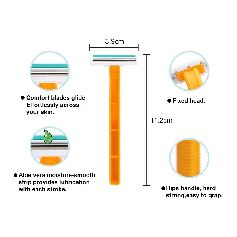 Высокое качество мужская бритв оптовая цена двойной нож одноразовые бритвы с пластиковой ручкой