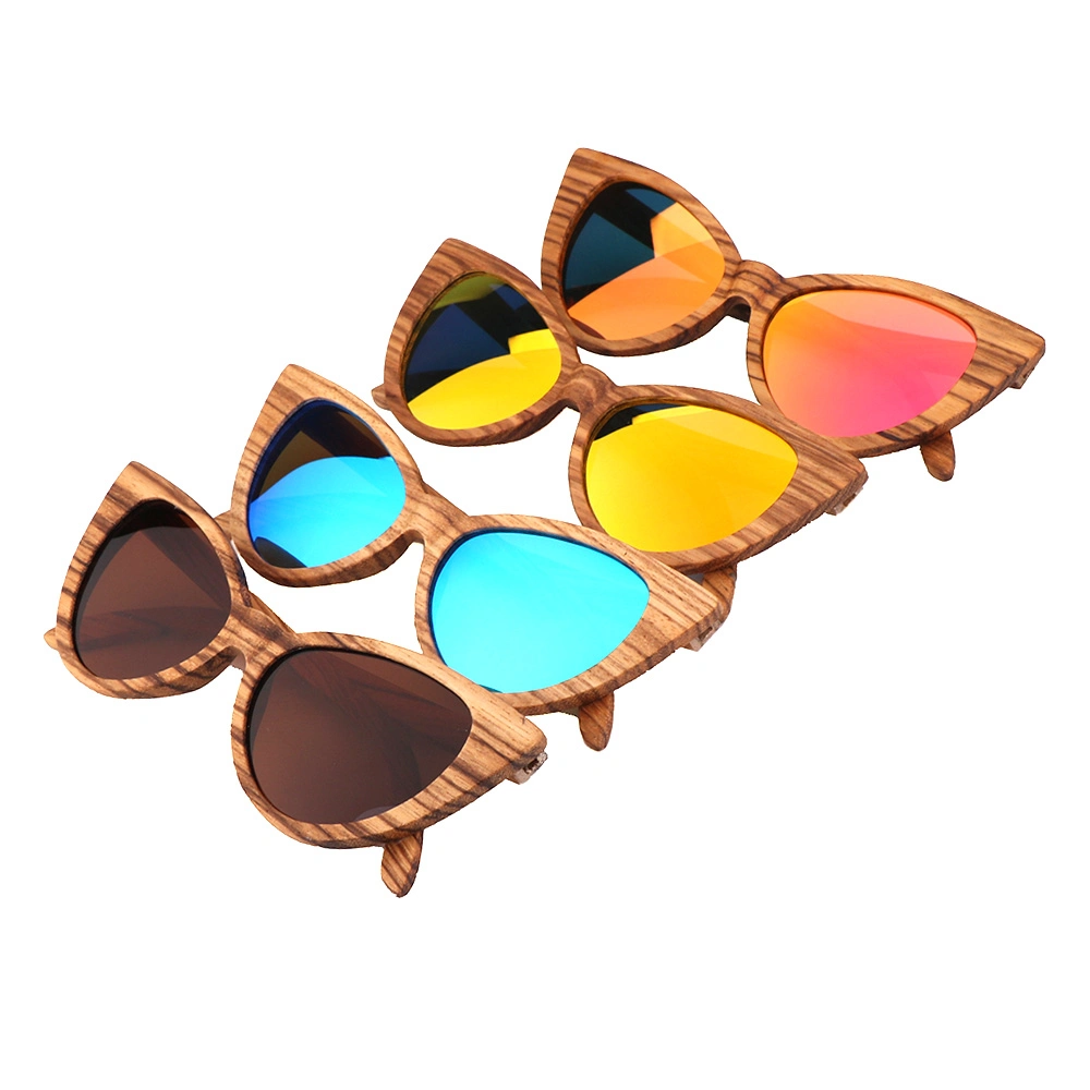 الخيزران وإطار العين الخشبي Tac مع نظارات شمسية UV400 مرآة