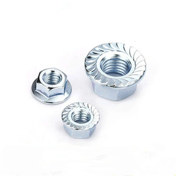 DIN6923 Plain, Black, Yellow Plated, Blue White Zinc Palte or Hot Zinc Plate Hex Flange Cap Serrated Lock Nut