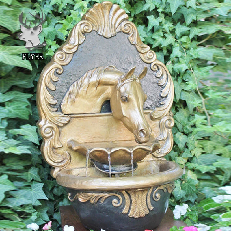 Home Garden Decorative Arabian Horse Drinking Fountain Bronze Horse Head Wall fountain