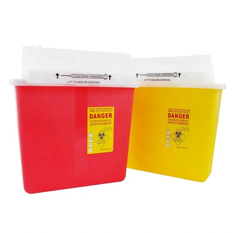 Disposable/Reusable Durable Plastic Sharps Disposal Container Medical Biohazard Sharps Box for Needles