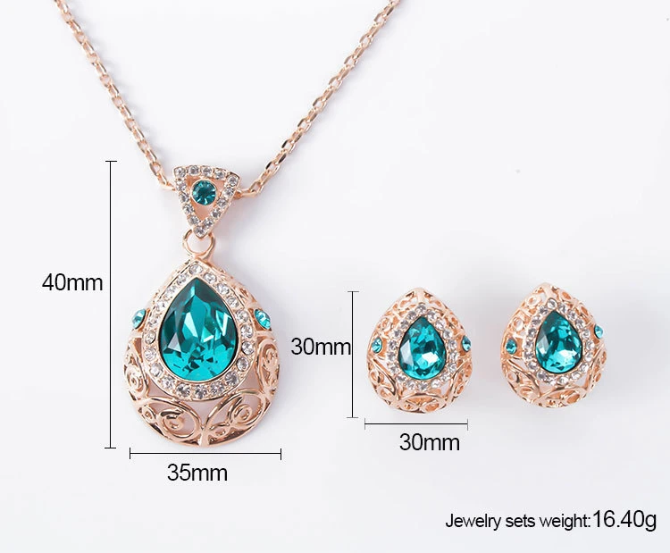 Promotion Gift Wholesale/Supplier 2021 Top Design Women Fashion Jewelry Accessories Gemstone Drop Alloy Jewelry Jet