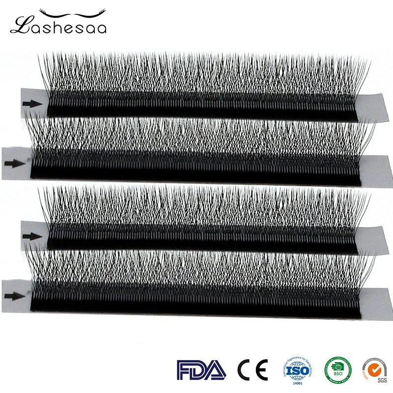 Mengfan China Bling Eyelash Manufacturing Korea Synthetic Hair Wholesale/Supplier V Flat Eyelash Extensions Private Label V Shape Lash Extensions V Eyelash Extensions