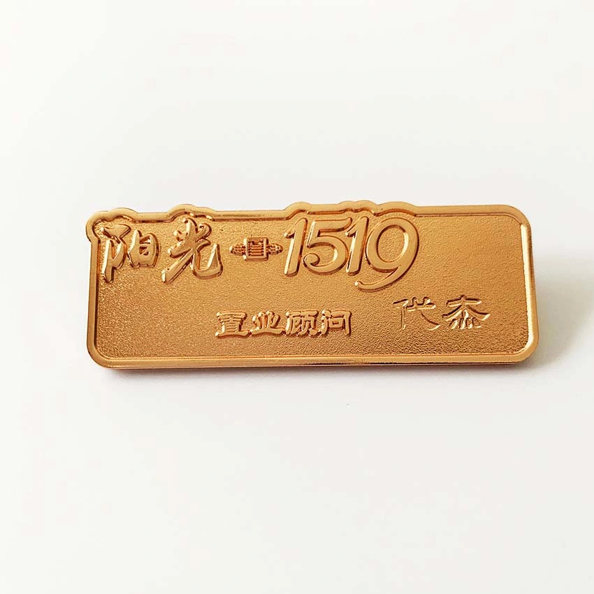 Antique Gold Color Customized Fashionable School Souvenir Badges Name Badges