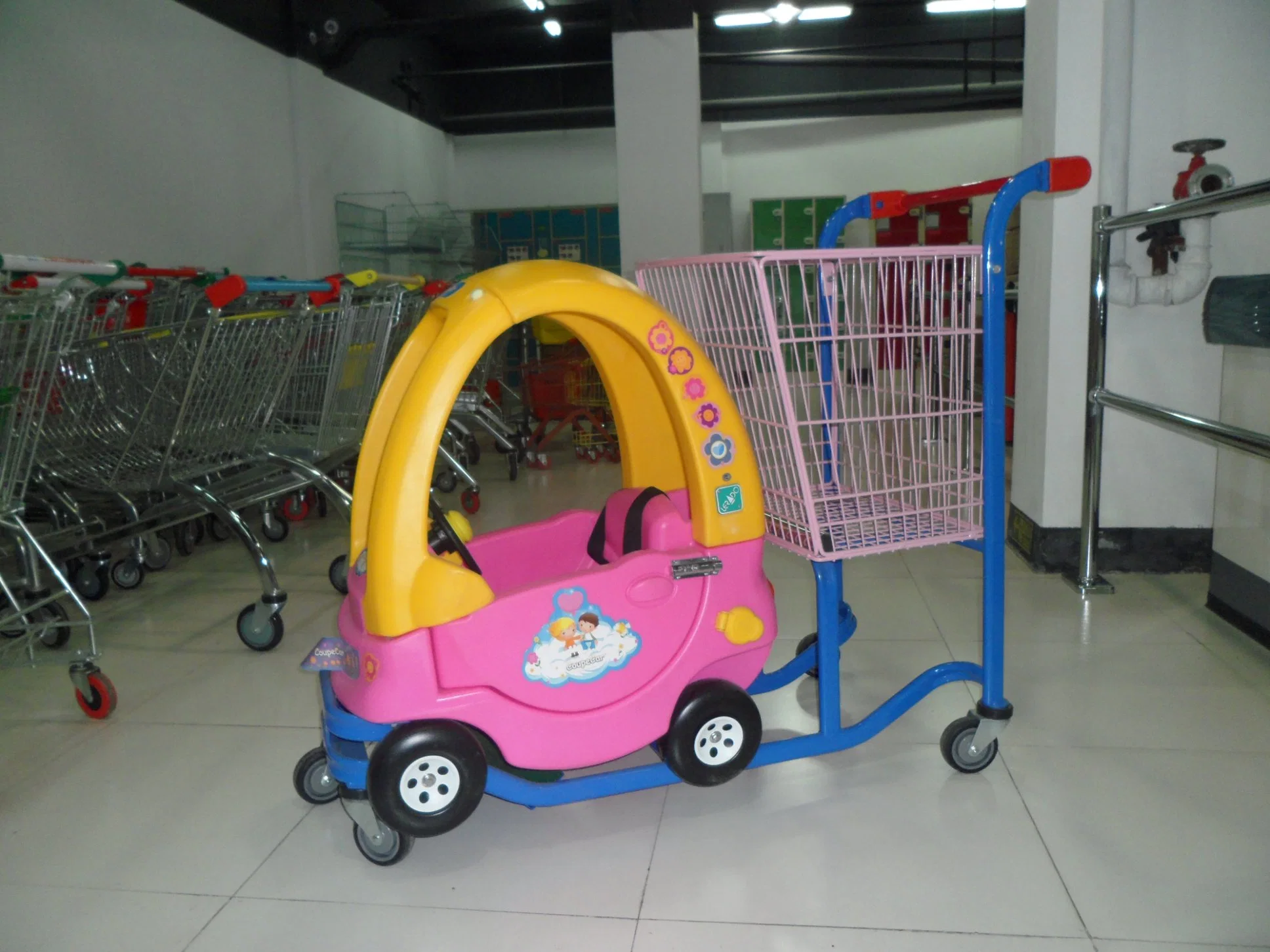 Cute and Safe Children Shopping Cart for Supermarket