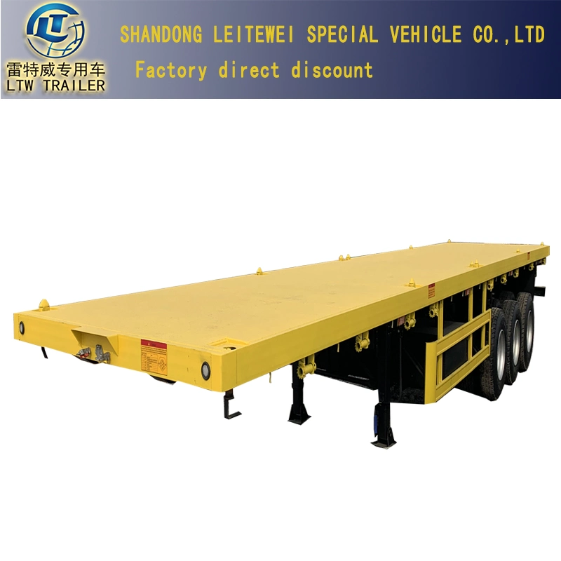 BPW/Fuwa Axles 20-45FT Platform for Container Transport Semi Trailer for Sale