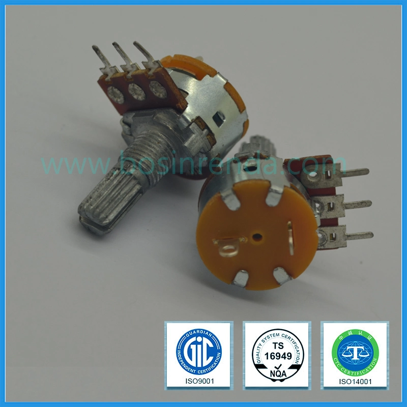 Potentiomètre rotatif 16 mm avec le commutateur du potentiomètre de carbone B10K B100k