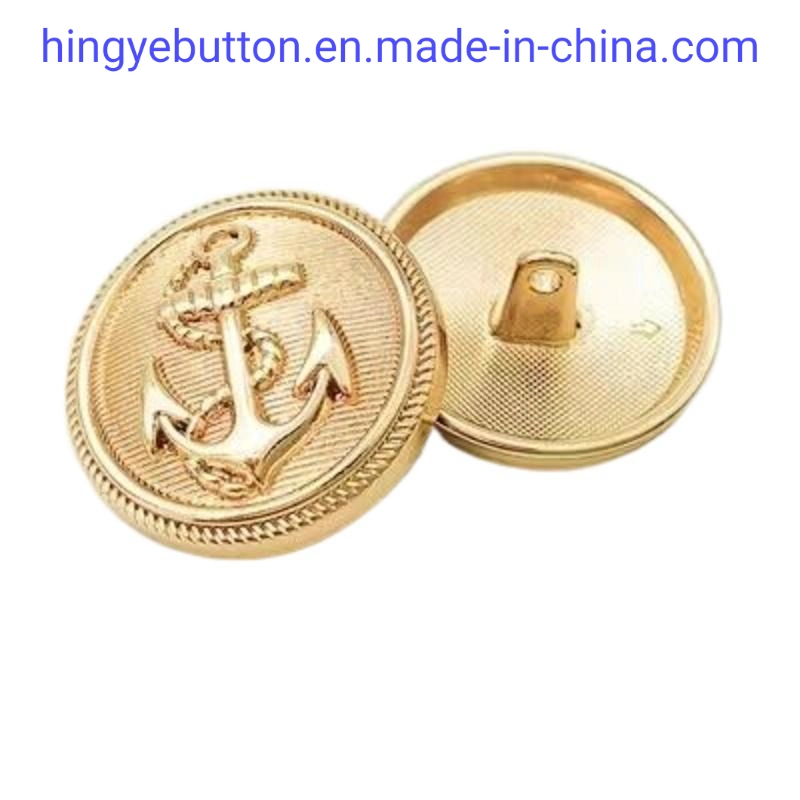 Metal Button Zinc Alloy Anchor Logo Foot Shank Button for Garment Accessories