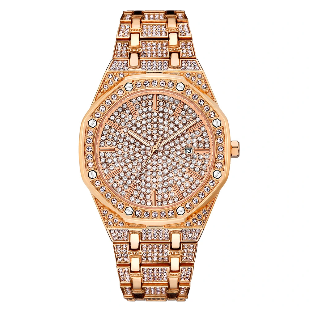 Men's Gypsophila Diamond Watch Fashion Full Diamond Large Dial Waterproof Quartz Watch