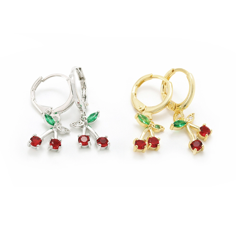 Fashion Drop Earrings CZ Sweet Cherry Earrings