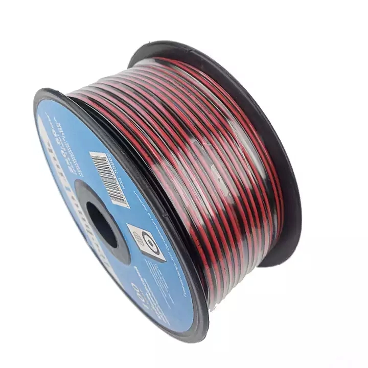 L'emballage de la bobine 2X22AWG CCA fil conducteur de câble haut-parleur plat