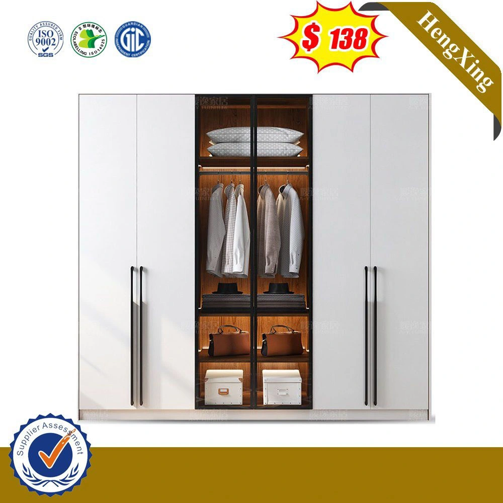 New Design 2 Door Modern Wooden White Wardrobe