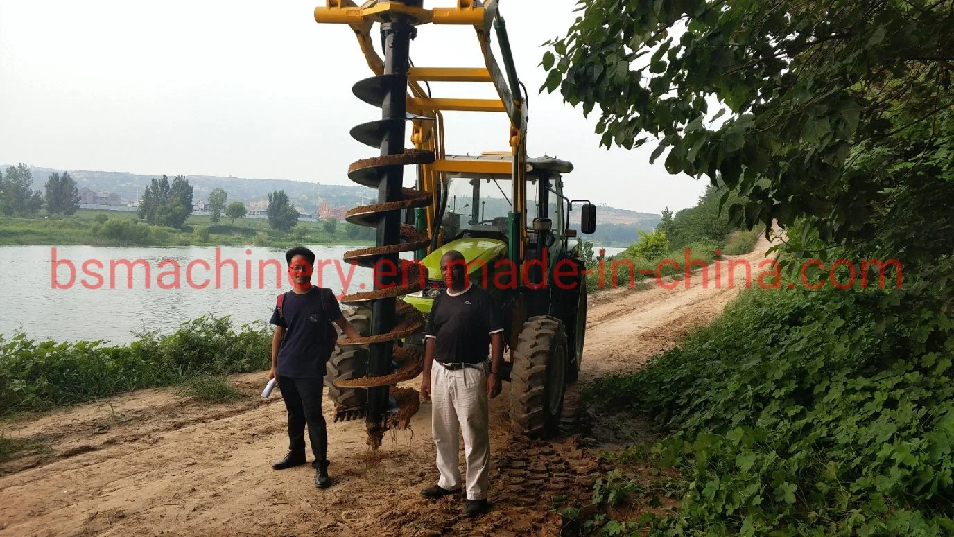 Elevador hidráulico de polos o máquina de montaje con Digger de orificio de poste Para la agricultura