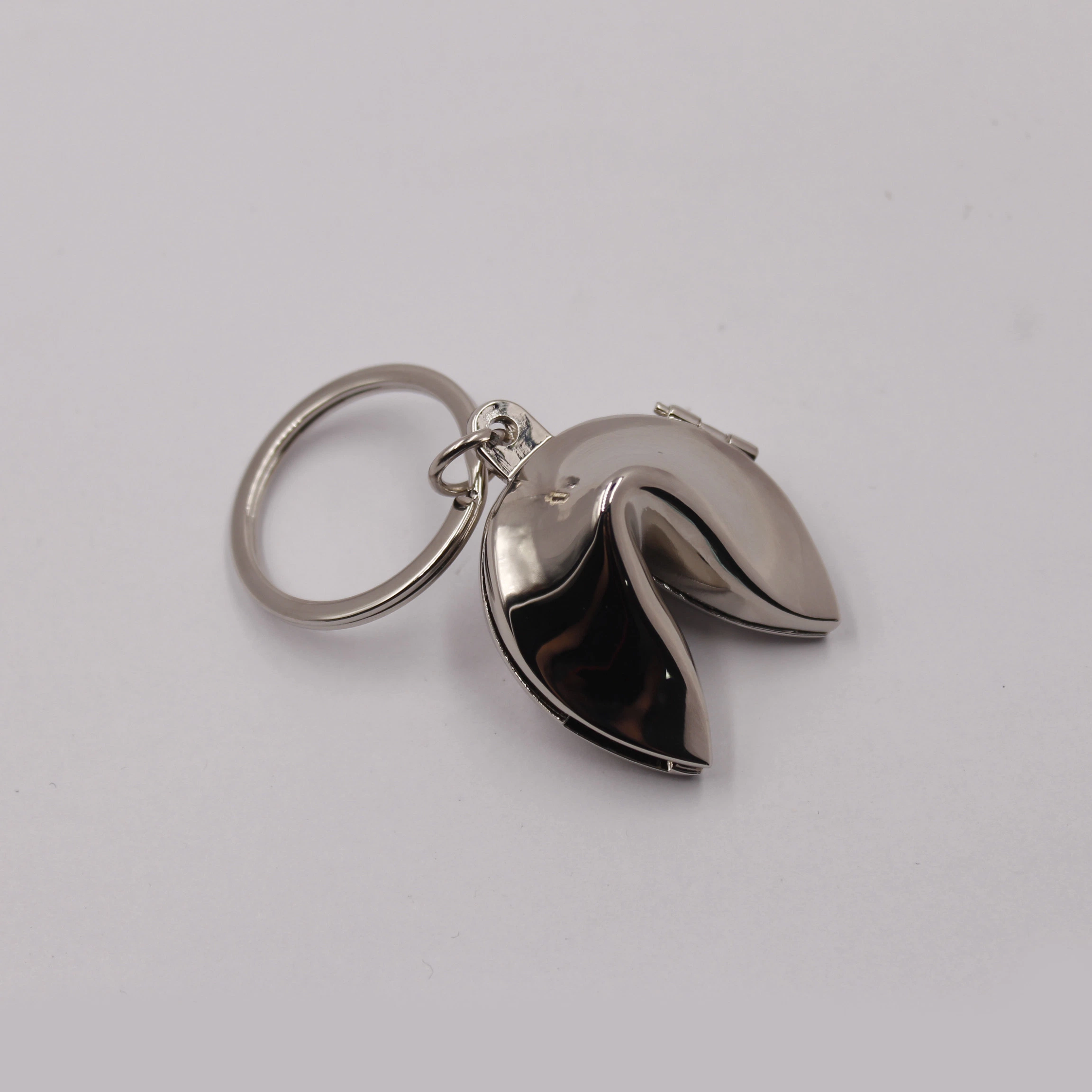 Metall Glückliche Gegenwart Magnetische Silber Farbe Fortune Cookie Schlüsselanhänger