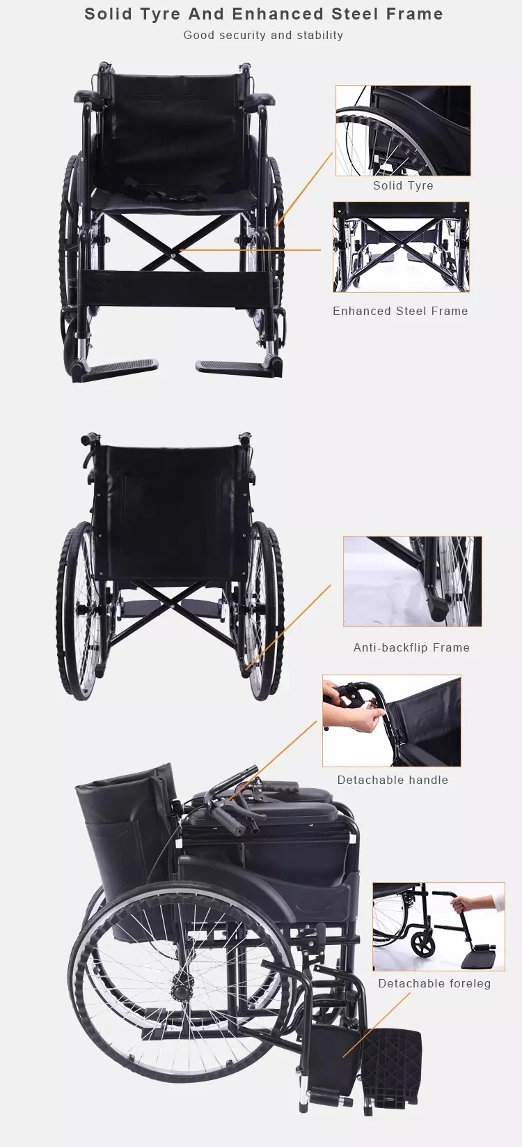 2022 Cheap Health Care Supply Manual Second Hand Portable Wheelchair Price