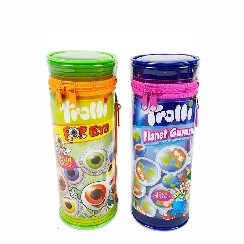 Custom Full Color Printed PVC Cylinder Drum Tube Bag for Pencil Pen