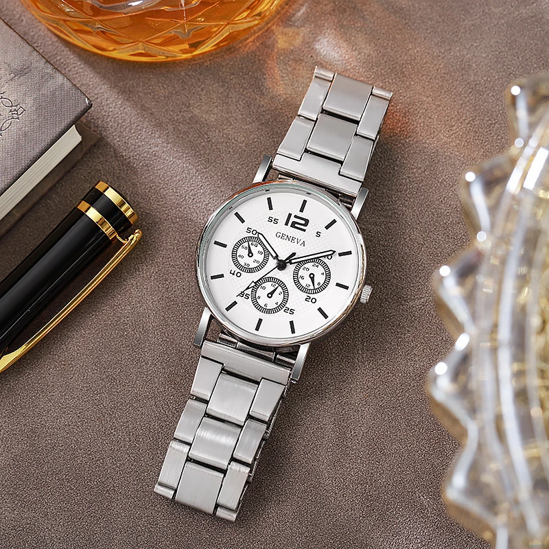 Manufacturer Three Eye Mens Watch Steel Brand Simple Fashion Watch