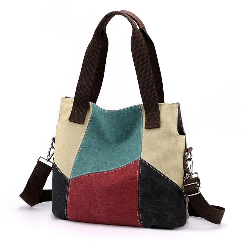 Customised Canvas Tote Bag Leather Handbag for Cheap Price