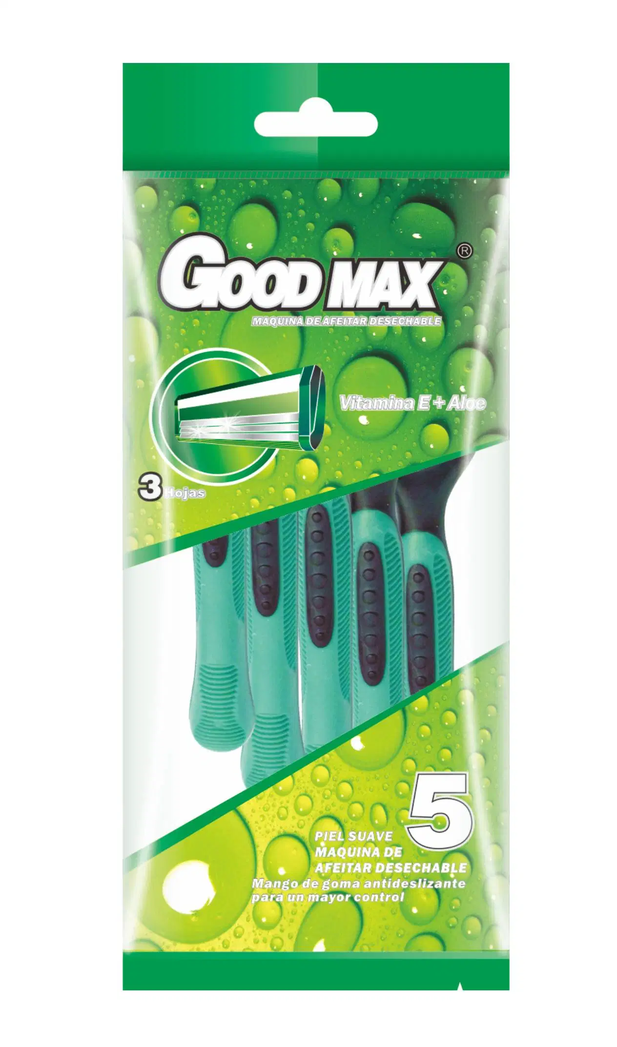 Superior Quality Triple Blade Disposable Razor with Rubber Handle (SL-3041TL)